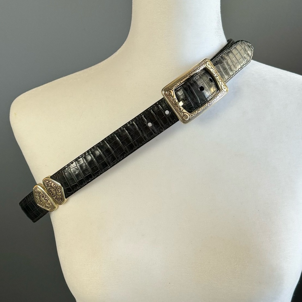 Brighton Reversible  Black & Brown Leather Belt M/30 - Like New